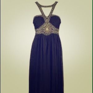 New Designer Gown SEDUCE Black w Bronze Sz XS or 2 New Designer Gown SEDUCE Black w Bronze Sz XS or 2