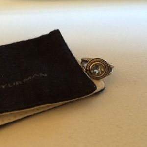 David Yurman Ring with prasiolite & diamonds David Yurman Ring with prasiolite & diamonds