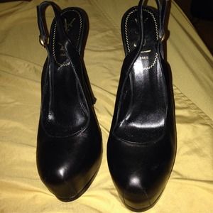 YSL tribtoo sling back in black leather YSL tribtoo sling back in black leather