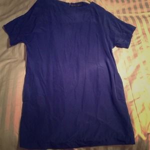 Zara dressy tunic blouse, deep blue, pockets zipbk Zara dressy tunic blouse, deep blue, pockets zipbk