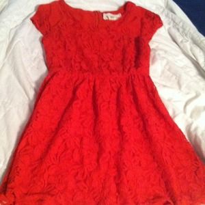 red urban outfitters short lacy dress red urban outfitters short lacy dress