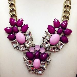 Statement Necklace in Plum Lavender Statement Necklace in Plum Lavender