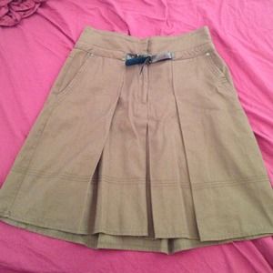 Zara Basic Pleated Brown Skirt Zara Basic Pleated Brown Skirt