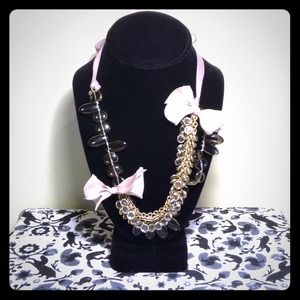 J.Crew Ribbon & Crystal Bow Necklace J.Crew Ribbon & Crystal Bow Necklace