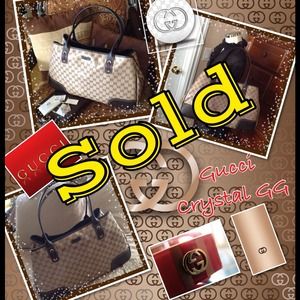 ๏ฏ% Authentic Gucci Beige Crystal Joy Tote ๏ฏ% Authentic Gucci Beige Crystal Joy Tote
