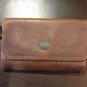 Brown tri fold wallet with double side zipper Brown tri fold wallet with double side zipper