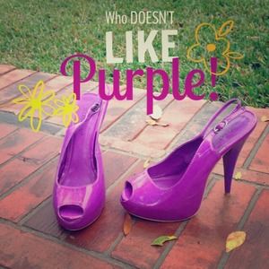 Shoedazzle Shoes - 💜 PURPLE patent leather sling back stiletto's 💜 Shoedazzle Shoes - 💜 PURPLE patent leather sling back stiletto's 💜