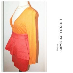 Zara peplum red/coral skirt Zara peplum red/coral skirt