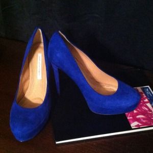 Diane Von Furstenberg Royal Blue suede high heels Diane Von Furstenberg Royal Blue suede high heels