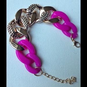 Pink & gold pave link bracelet Pink & gold pave link bracelet