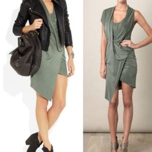 Helmut Lang Shale Draped Satin-Jersey Dress Helmut Lang Shale Draped Satin-Jersey Dress