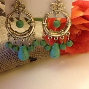 NWT Tibet style turquoise earrings NWT Tibet style turquoise earrings