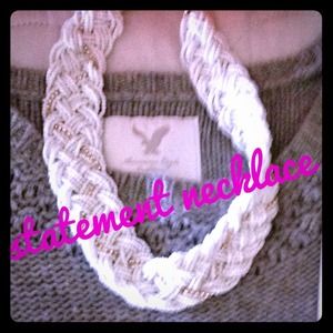 Beaded white and gold statement necklace Beaded white and gold statement necklace