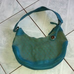 Blue Canvas & Leather Hobo, REDUCED PRICE $35, ASK Blue Canvas & Leather Hobo, REDUCED PRICE $35, ASK