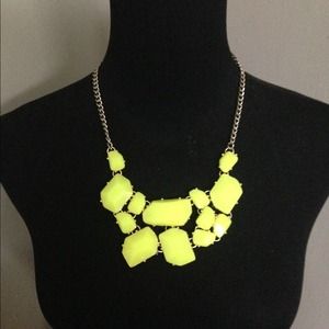 Neon green statement necklace. Neon green statement necklace.