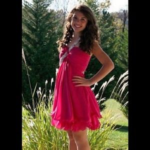 hot pink homecoming/cocktail dress hot pink homecoming/cocktail dress