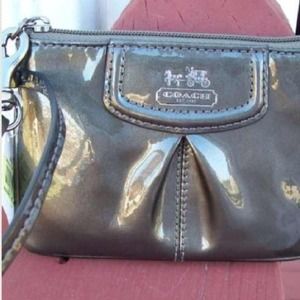  Coach Madison pewter leather wristlet Coach Madison pewter leather wristlet