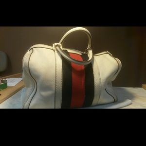 Gucci-White vintage web medium boston bag Gucci-White vintage web medium boston bag