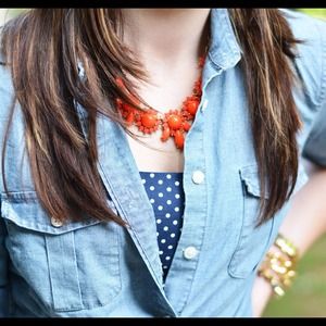 J.Crew Factory Neon Crystal Petal Necklace J.Crew Factory Neon Crystal Petal Necklace