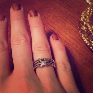 David Yurman X Crossover Ring with Diamonds David Yurman X Crossover Ring with Diamonds