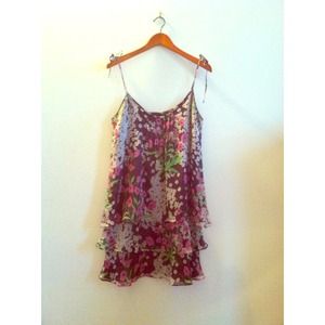 Zara chiffon purple floral dress Zara chiffon purple floral dress
