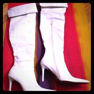over the knee white boots over the knee white boots