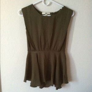 LuLu's Tops - LuLu's Olive green peplum top LuLu's Tops - LuLu's Olive green peplum top