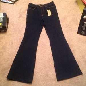 Dark four way Lycra high-rise 22" bell Jbrand jean Dark four way Lycra high-rise 22" bell Jbrand jean