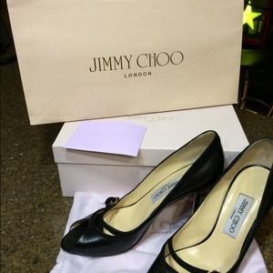 Jimmy Choo black open totes heels Jimmy Choo black open totes heels