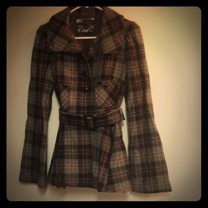 Host Pick Belted Plaid Wool Coat Host Pick Belted Plaid Wool Coat