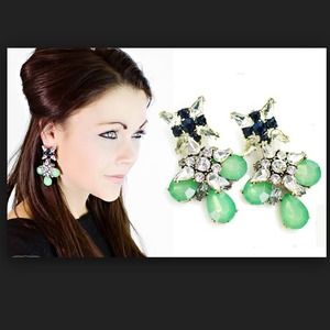 HOST PICK !! J. Crew Blue Grotto Crystal Earrings. HOST PICK !! J. Crew Blue Grotto Crystal Earrings.