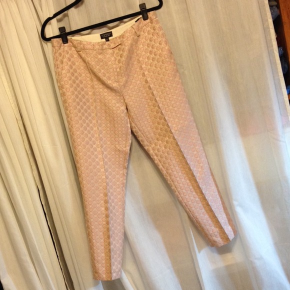 Topshop Pants - Topshop Pink Jacquard Cropped Pants 4 Topshop Pants - Topshop Pink Jacquard Cropped Pants 4