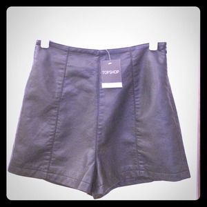Topshop vegan leather high waisted shorts Topshop vegan leather high waisted shorts 