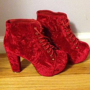 Jeffery Campbell Red Velvet Lita Boots Jeffery Campbell Red Velvet Lita Boots