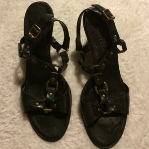 Black & Gold Strappy 6.5 Franco Sarto Heels Black & Gold Strappy 6.5 Franco Sarto Heels