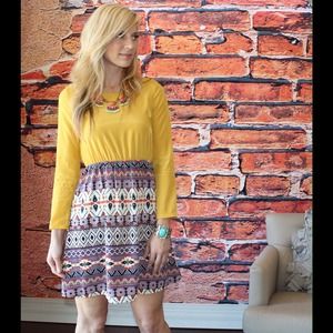 reservedNew mustard tribal print dress reservedNew mustard tribal print dress