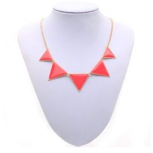 Red GeometricTriangleStatement Necklace Red GeometricTriangleStatement Necklace