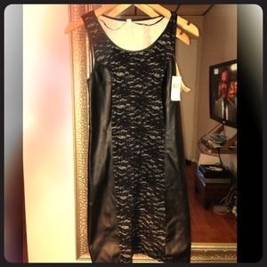 Body-con kensie dress with faux leather and lace Body-con kensie dress with faux leather and lace