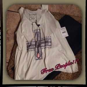 FREE PEOPLE Angled Tank W/Cross!! XS FREE PEOPLE Angled Tank W/Cross!! XS