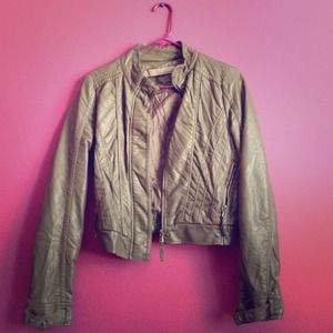 Zara Basics Faux Leather Grey Jacket Zara Basics Faux Leather Grey Jacket