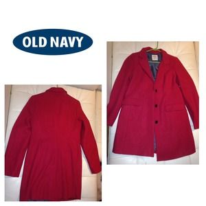 Old navy red wool car coat. Old navy red wool car coat.
