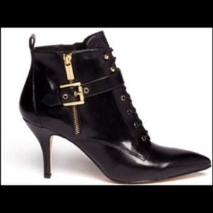 MK Brena Black Leather Ankle Boots MK Brena Black Leather Ankle Boots