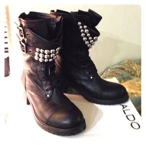 ALDO Studded leather combat boots ALDO Studded leather combat boots