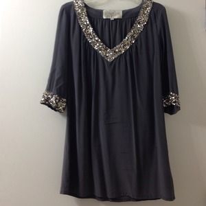 Rory Beca Grey silk tunic dress with sequins Rory Beca Grey silk tunic dress with sequins
