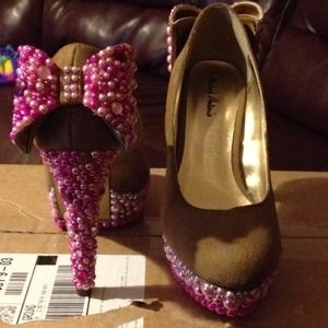Hand beaded heels( new without tags) Hand beaded heels( new without tags)