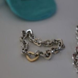 Tiffany & Co 18k & Silver Heart Link Bracelet Tiffany & Co 18k & Silver Heart Link Bracelet