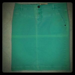 Green denim pencil skirt Green denim pencil skirt