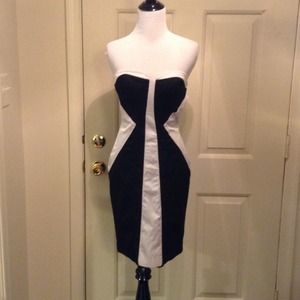 bebe Fabulous B/W Bandage Dress w/ Peep Cut-Outs bebe Fabulous B/W Bandage Dress w/ Peep Cut-Outs