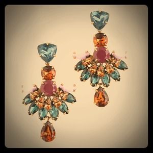Reduced J. Crew JEWELED FAN DROP EARRINGS Reduced J. Crew JEWELED FAN DROP EARRINGS