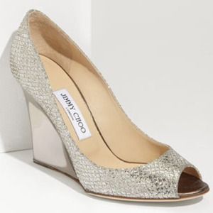 Jimmy Choo 'Bello' Glitter Wedge U.S. 9/ Eur. 39.5 Jimmy Choo 'Bello' Glitter Wedge U.S. 9/ Eur. 39.5